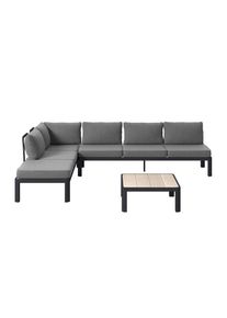 Ambia Garden Loungegarnitur, Grau, Naturfarben, Dunkelgrau, Metall, Kunststoff, Textil, F&uuml;llung: Polyester,Schaumstoff, L-Form, einzeln stellbar, 300x222 cm, rostfrei, wetterbest&auml;ndig, Gartenm&ouml;bel, Loungem&ouml;bel, Loungegarnituren