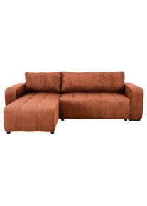 M&Ouml;BELIX M&ouml;belix , Terracotta , Holz, Metall, Textil, Holzwerkstoff , Birke, Fichte, Tanne , teilmassiv , F&uuml;llung: Silikon, Schaumstoffflocken , seitenverkehrt montierbar, L-Form, links montierbar, rechts montierbar , 240x155 cm , erweiterbar, Bettkasten erh&auml;ltlich, seitenverkehrt erh&auml;ltlich, Schlafen auf Sitzh&ouml;he, Bettfunktion erh&auml;ltlich, R&uuml;cken echt, Armteil links, Armteil rechts , Wohnzimmer, Sofas & Co