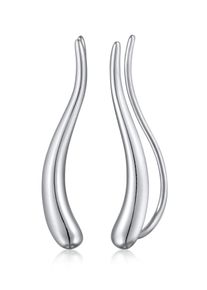 Paar Creolen Elli "Ohrringe Earclimber Ohrklemme Geschwungen 925 Silber" Gr. 26, silber, Ohrringe, Damen, ohne Stein, Silber 925 (Sterlingsilber), Paar Creolen