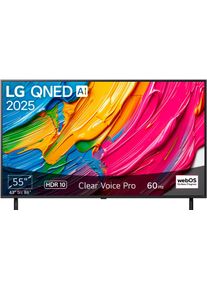 LG QNED-Fernseher "55QNED80A6A", Energieeffizienz: E, schwarz, 55 &Prime;, Fernseher, QNED-Fernseher