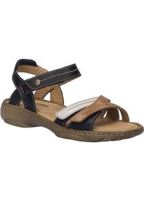 Sandale Josef Seibel "Debra 62, schwarz-multi", Damen, Gr. 40, schwarz (schwarz, multi), Obermaterial: 100% Rindsleder Leather cow., Schuhe Sandale