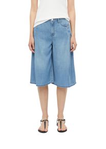 Bermudas s.Oliver "Style Suri", Damen, Gr. 46, N-Gr, blau, Denim/Jeans, Obermaterial: 100% Lyocell, unifarben, normal kniebedeckend, Hosen Bermudas, Jeans-Hosenrock - kniebedeckend
