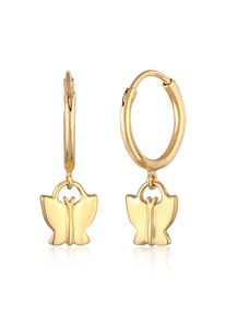 Paar Ohrstecker Elli "Ohrringe Creolen Schmetterling 925 Silber" Gr. 30, gold, Ohrringe, M&auml;dchen, ohne Stein, Silber 925 (Sterlingsilber), Paar Ohrstecker