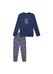 Schlafanzug Schiesser "Pyjama Teens Nightwear", M&auml;dchen, Gr. 140, blau, Obermaterial: 100% Baumwolle CO., Homewear-Sets Schlafanzug