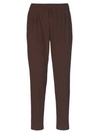 Schlupfhose GOLDNER "W&auml;rmende Schlupfhose LOUISA in knitterarmer Ware", Damen, Gr. 50, N-Gr, grau (camel, anthrazit), Obermaterial: 76% Polyester PES. 21% Baumwolle CO. 2% Polyacryl PAN. 1% Elasthan EL., normal, Hosen Schlupfhose, Ohne