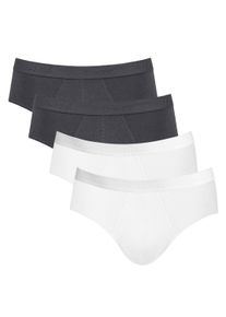 Slip Sloggi "Slip Basic Midi 4er Pack", Herren, Gr. L, bunt (wei&szlig;, schwarz), Obermaterial: 96% Baumwolle CO. 4% Elasthan EL., Unterhosen Slip