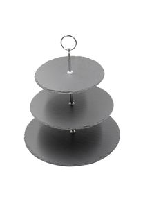 Ambia Home Etagere, Stein, Uni, rund, 34 cm, Lfgb, Tragegriff, hitzebest&auml;ndig, zerlegbar, Geschirr, Tischkultur & Serviergeschirr, Etageren