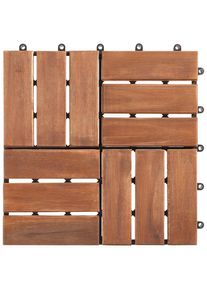 Ambia Garden Terrassenfliese, Braun, Akaziefarben, Holz, Kunststoff, Akazie, massiv, 30x2.4x30 cm, FSC 100%, witterungsbest&auml;ndig, UV-best&auml;ndig, Teppiche und B&ouml;den, Terrassenb&ouml;den & Balkonb&ouml;den, Terrassenfliesen