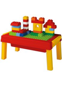 Spieltisch inkl. 50 Bausteine, Mehrfarbig, Kunststoff, 10x25x41 cm, unisex, Spielzeug, Steckbausteine