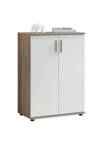 Boxxx Kommode, Wei&szlig;, Eiche dunkel, Kunststoff, 1 F&auml;cher, 60x84x35 cm, Made in EU, Kleinm&ouml;bel, Kommoden, Kommoden
