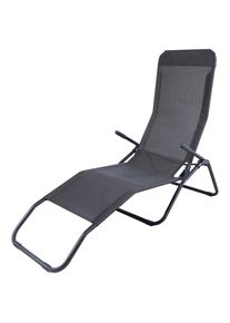 Xora Garten-Relaxliege, Anthrazit, Braun, Metall, Textil, 58x96x145 cm, klappbar, Gartenm&ouml;bel, Gartenliegen, Sonnenliegen