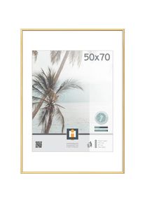 Bilderrahmen, Goldfarben, Kunststoff, Glas, rechteckig, 50x70 cm, Bilder & Rahmen, Bilderrahmen, Bilderrahmen & Fotorahmen