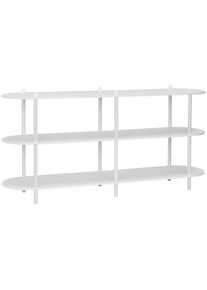 PBJ Regal, Wei&szlig;, Metall, Holzwerkstoff, 3 F&auml;cher, 160x70x38 cm, Wohnzimmer, Regale, B&uuml;cherregale