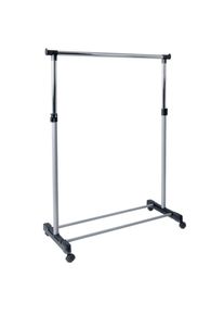 Kleiderwagen, Grau, Alufarben, Chromfarben, Metall, Kunststoff, 90x95-170x43 cm, Schlafzimmer, Kleiderst&auml;nder