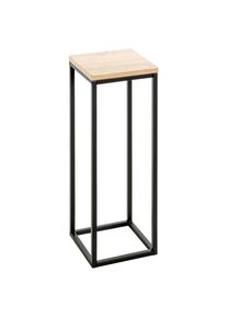 Blumenst&auml;nder, Schwarz, Eichefarben, Metall, Holzwerkstoff, 19x54x19 cm, Wohnzimmer, Wohnzimmertische, Blumenst&auml;nder, Sonstige Blumenst&auml;nder