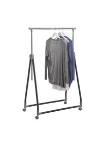 Boxxx Kleiderwagen, Schwarz, Chromfarben, Metall, Kunststoff, 92x99-167x48 cm, Kleinm&ouml;bel, Kleiderwagen