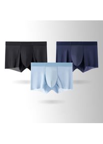 3PCS Men's Ice Silk Underwear Men's Mesh Breathable Sweat-absorbing Boxers Shorts Summer Thin