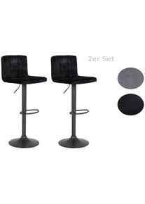 Barhocker 2er-Set Amanda II Schwarz Samt