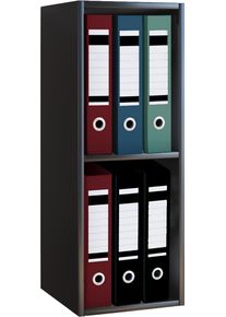 Aktenregal Offas Schwarz, 2-fach
