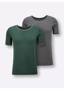 Herren Shirt in anthrazit + moos ,Gr&ouml;&szlig;e 10, Witt, 100% Baumwolle