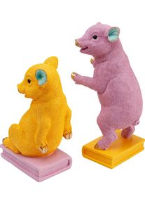 Buchst&uuml;tze KARE DESIGN "Pig Party", gelb, B:12,8cm H:29,5cm T:15cm, Polyresin, Buchst&uuml;tzen, Buchst&uuml;tze, aus Polyresin