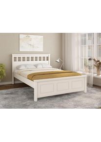Bett OTTO HOME "Tillian, Bettgestell, Doppelbett, Bettkasten optional, Made in EU", wei&szlig;, B:149,6cm H:103,8cm L:213,1cm, Betten, Bett, aus massiver Kiefer in Kombination mit MDF, FSC, inklusive Lattnerost