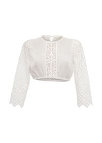 Kr&uuml;ger Dirndlbluse KR&Uuml;GER "Dirndlbluse 214066", Damen, Gr. 40, beige (ecru), Obermaterial: 97% Polyester PES. 3% Elasthan EL., Blusen Dirndlbluse