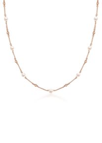 Silberkette Elli "Halskette Erbskette Kugeln S&uuml;&szlig;wasser-Zuchtperlen 925er Silber" Gr. 40, rosa (rosegold), Halsketten, Damen, 40, Silber 925 (Sterlingsilber), Silberkette