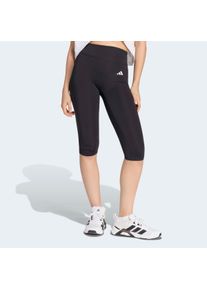 Trainingstights adidas Performance "OPT ESS CAPRI", Damen, Gr. XXL, N-Gr, schwarz (schwarz, normal, gr.), Obermaterial: 85% Polyester, 15% Elasthan, 3/4-L&auml;nge, Hosen Trainingstights, f&uuml;r Fitness und Yoga, mit climacool, 3/4-L&auml;nge