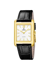 Quarzuhr Festina "On the Square", schwarz, silberfarben, Armbanduhren, Damen, Quarzuhr, Armbanduhr, Damenuhr, Herrenuhr, Lederarmband, analog