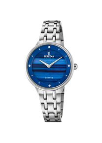 Quarzuhr Festina "Mademoiselle", blau (silberfarben, blau), Armbanduhren, Damen, Quarzuhr, Armbanduhr, Damenuhr, Edelstahlarmband, analog, Zirkonia (synth.)