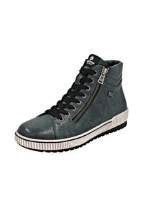 Sneakerboots Remonte, Damen, Gr. 45, petrolfarben, Leder, Lederimitat, Schuhe Sneakerboots, Schn&uuml;rboots, Stiefelette, Casual-Boots mit Rei&szlig;verschluss
