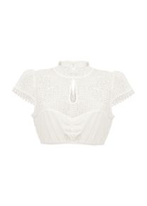 Kr&uuml;ger Dirndlbluse KR&Uuml;GER "Dirndlbluse LEDA", Damen, Gr. 36, beige (ecru), Obermaterial: 55% Polyamid PA. 45% Baumwolle CO., Blusen Dirndlbluse