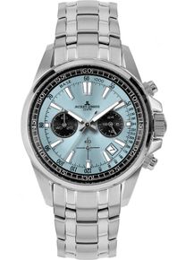 Chronograph Jacques Lemans "Liverpool", silber (silberfarben, hellblau), Armbanduhren, Herren, Chronograph, Quarzuhr, Armbanduhr, Herrenuhr, Edelstahlarmband, analog, Tag