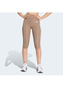 Trainingstights adidas Performance "OPT ESS CAPRI", Damen, Gr. XXL, N-Gr, braun (khaki six, normal, gr.), Obermaterial: 85% Polyester, 15% Elasthan, 3/4-L&auml;nge, Hosen Trainingstights, f&uuml;r Fitness und Yoga, mit climacool, 3/4-L&auml;nge