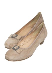 Ballerina Hirschkogel "Ballerina 3004550", Damen, Gr. 36, beige (taupe), Obermaterial: 100% Lederfaserstoff LEAFIBTEX., Schuhe Ballerina