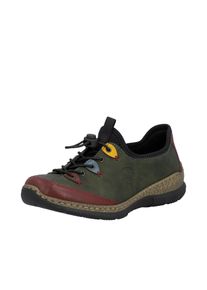 Slip-On Sneaker Rieker, Damen, Gr. 42, gr&uuml;n, kombiniert, Lederimitat, Schuhe Slip-On Sneaker, Slipper, Schlupfschuh mit sportlichem Schnellverschlu&szlig;
