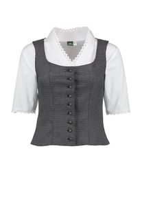 Trachtenbluse OS-Trachten "Mieder 453000-3924", Damen, Gr. 44, grau, Obermaterial: 64% Polyester PES. 33% Viskose CV. 3% Elasthan EL., Blusen Trachtenbluse
