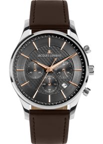 Chronograph Jacques Lemans "London", braun (braun, grau), Armbanduhren, Herren, Chronograph, Quarzuhr, Armbanduhr, Herrenuhr, analog, Tag, Stoppfunktion