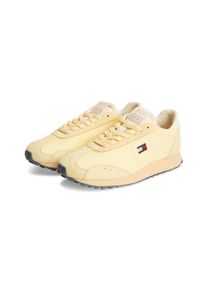 Sneaker Tommy Jeans "RETRO RUNNER ARCHIVE LTR", Damen, Gr. 41, beige, Leder, Lederimitat, unifarben, Basic, Schuhe Sneaker, Freizeitschuh, Halbschuh, Schn&uuml;rschuh im Retro-Look