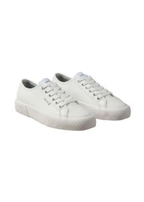 Plateausneaker Calvin Klein "VULC LACE UP LOW LTH", Damen, Gr. 41, wei&szlig;, Leder, unifarben, Schuhe Plateausneaker, Schn&uuml;rschuh, Halbschuh, Trendschuh mit Logoschriftzug