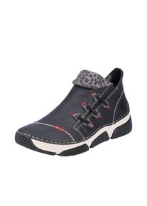 Sneakerboots Rieker, Damen, Gr. 39, schwarz, kombiniert, Lederimitat, Schuhe Sneakerboots, Schlupfboots, Stiefelette, High Top Sneaker mit Innenrei&szlig;verschluss