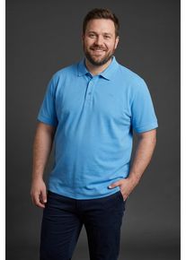 Poloshirt MAN'S WORLD PLUS "auch in Grosse Gr&ouml;&szlig;en bis Gr. 7XL Bauch-Fit", Herren, Gr. 6XL (76/78), blau, Piqu&eacute;, Obermaterial: 100% Baumwolle, unifarben, Basic, regular fit normal, Shirts Poloshirt, Regular Fit Passform, Kurzarm, unifarben, aus Piqu&eacute;-Material