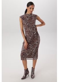 Midikleid Aniston SELECTED, Damen, Gr. 46, N-Gr, braun (braun, beige, sanftes wei&szlig;, lila, camel), Mesh, Jersey, Obermaterial: 95% Polyester, 5% Elasthan. Futter: 95% Viskose, 5% Elasthan, bedruckt, gemustert, figurbetont ca. Mitte Wade, Kleider Midikleid, In Mesh-Quali&auml;t und im angesagten Animalprint - NEUE KOLLEKTION