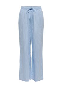 Schlupfhose Only "ONLAUGUSTA PANT WVN NOOS", Damen, Gr. S (36), N-Gr, cloud dancer stripes:blau stripes, Web, Obermaterial: 100% Baumwolle, gestreift, regular fit lang, Hosen Schlupfhose, Baumwolle, regular fit