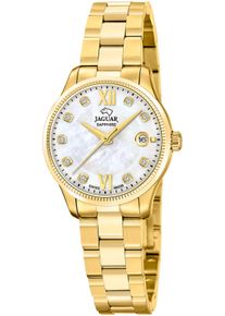 Quarzuhr Jaguar "Essentia", gold (goldfarben, perlmuttfarben), Armbanduhren, Damen, Quarzuhr, Armbanduhr, Damenuhr, Swiss Made, Edelstahlarmband,Saphirglas,Datum