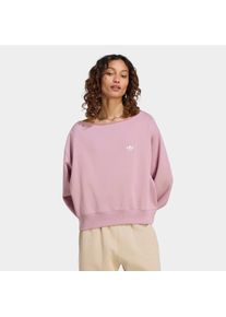 Sweatshirt adidas originals "ESS CRW LO", Damen, Gr. L, magic mauve, Obermaterial: 82% Baumwolle, 18% Polyester, normal, Rundhals, angesetztes B&uuml;ndchen, Sweatshirts Sweatshirt, mit sportlichem Stil, ohne Verschluss, in normaler L&auml;nge