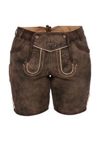Spieth & Wensky Lederhose SPIETH & WENSKY "Lederhose DESSAU", Damen, Gr. 34, EURO, braun (dunkelbraun), Obermaterial: 100% Lederfaserstoff LEAFIBTEX., Hosen Lederhose