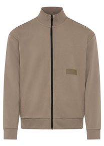 Sweatjacke BOSS Green, Herren, Gr. L, light, pastel gr&uuml;n334, Sweatware, Obermaterial: 88% Baumwolle, 12% Polyester, unifarben, relaxed fit normal, hoch geschlossener Ausschnitt, B&uuml;ndchen, Sweatjacken Sweatjacke, Stehkragen, Relaxed Fit, Rippb&uuml;ndchen