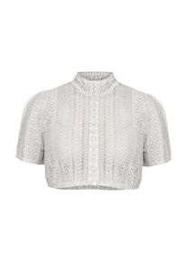 Kr&uuml;ger Dirndlbluse KR&Uuml;GER "Dirndlbluse 311465", Damen, Gr. 46, grau, Obermaterial: 68% Polyamid PA. 20% Baumwolle CO. 12% Polyamid PA., Blusen Dirndlbluse